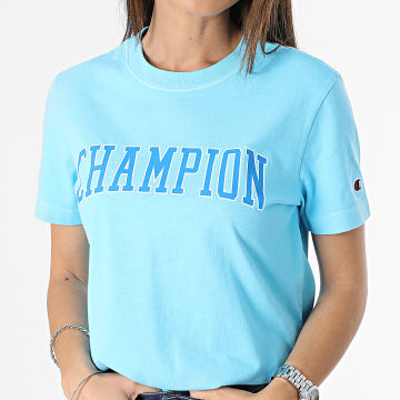  Champion - Tee Shirt Femme 116084 Bleu Clair