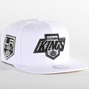  Mitchell and Ness - Casquette Snapback Winter White Los Angeles Kings Blanc Argenté