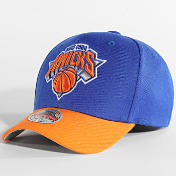 Mitchell and Ness - Casquette Snapback 2 Tone Stretch New York Knicks Bleu Roi Orange