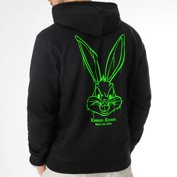  Looney Tunes - Sweat Capuche Angry Bugs Bunny Noir Vert Fluo