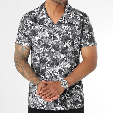 LBO - Camisa Manga Corta Estampado Tropical 2973 Blanco Gris