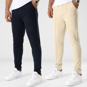 Lot De 2 Pantalons En Sergé - Taille De Hauteur Classique - Longue