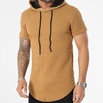 John H - Camiseta con capucha Camel Renaissance Oversize