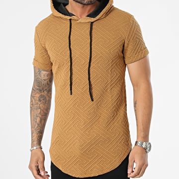 John H - Camiseta con capucha Camel Renaissance Oversize