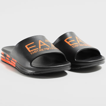  EA7 Emporio Armani - Claquettes XBP008-XK337 Black Orange Fluo