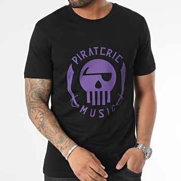 Piraterie Music - Camiseta Logo Púrpura Negra