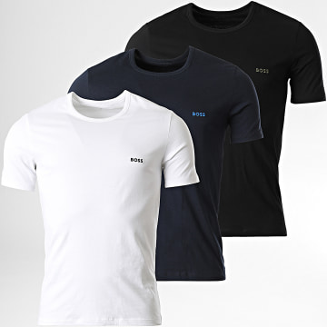 BOSS - Juego De 3 Camisetas 50475286 Blanco Negro Azul Marino