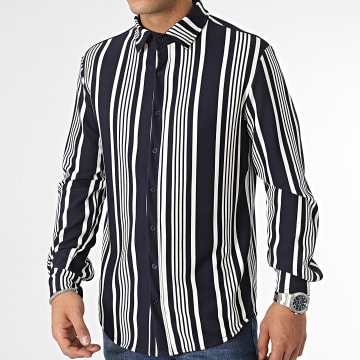 Uniplay - Camisa de manga larga a rayas azul marino