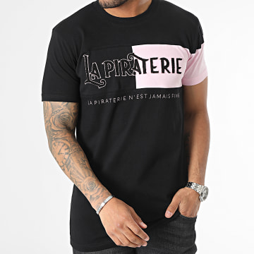  La Piraterie - Tee Shirt Big Logo Noir Rose