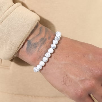 LBO - Bracciale di perle bianche da 8 mm