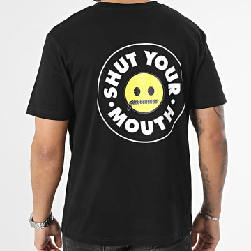 Emoji - Maglietta oversize di grandi dimensioni Shut Your Mouth, nera