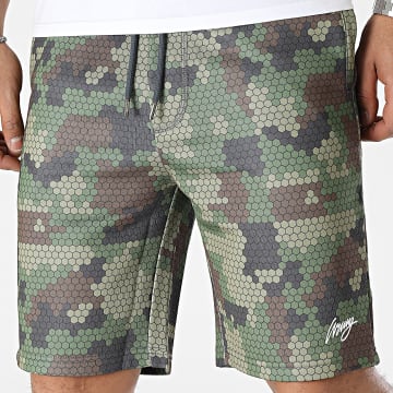 Wrung - Short Jogging Pixel Vert Kaki Camouflage