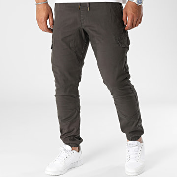 Indicode Jeans - Pantaloni cargo color kaki scuro