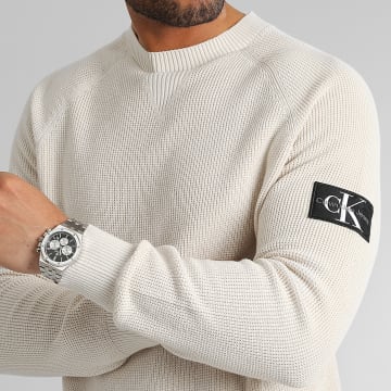  Calvin Klein - Pull Core Badge Sweater 3412 Beige