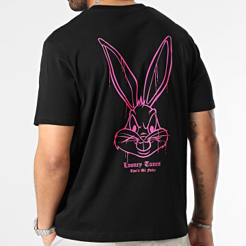 Looney Tunes - Tee Shirt Oversize Large Angry Bugs Bunny Noir Rose Fluo