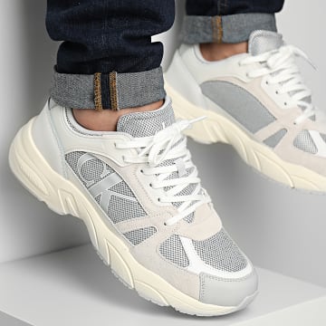  Calvin Klein - Baskets Retro Tennis LaceupMix Leather 0696 Oyster Mushroom