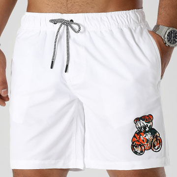 Teddy Yacht Club - Shorts de baño Essentials Art Series Naranja Blanco