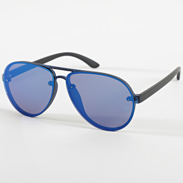 Classic Series - Occhiali da sole neri a specchio blu