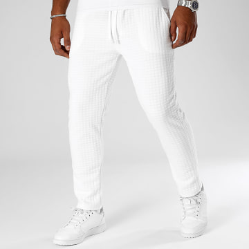 LBO - Cuadrado 0280 Pantalón de chándal texturizado blanco