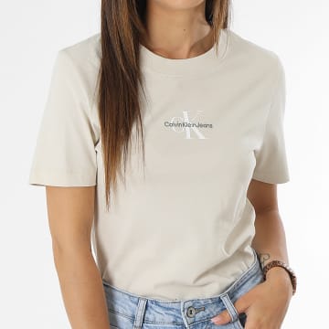  Calvin Klein - Tee Shirt Femme 1426 Beige