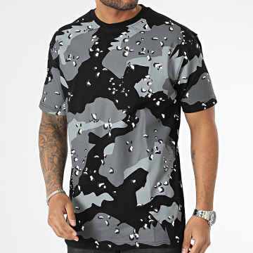 Ikao - Tee Shirt Noir Gris Anthracite Camouflage