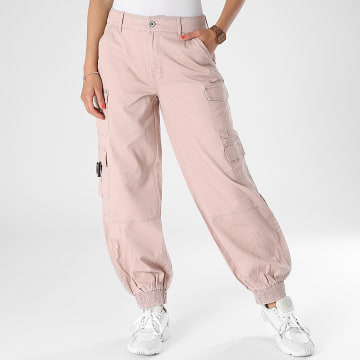 Only - Pantalones Cargo Mujer Tine Rosa