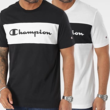 Champion - Lot De 2 Tee Shirts 217856 Noir Blanc
