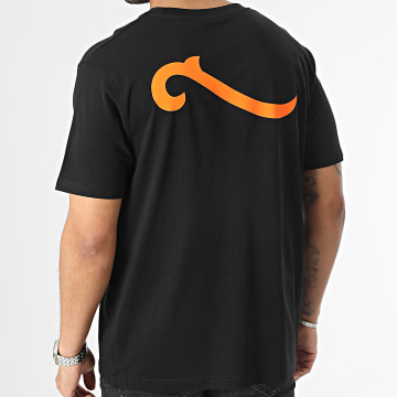  La Piraterie - Tee Shirt Oversize Large Wave Logo Noir Orange