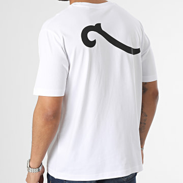  La Piraterie - Tee Shirt Oversize Large Wave Logo Blanc Noir