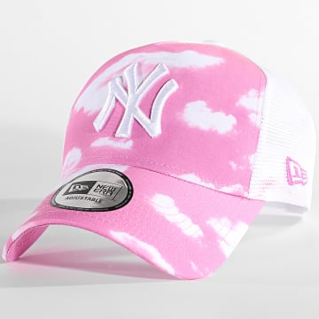 New Era - Cappello Trucker Cloud AOP New York Yankees Rosa