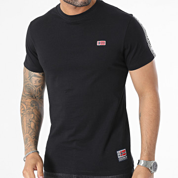  Geographical Norway - Tee Shirt A Bandes Noir