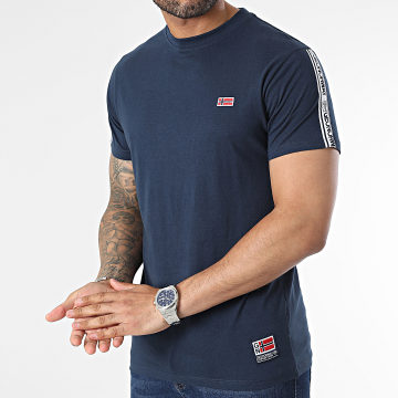  Geographical Norway - Tee Shirt A Bandes Bleu Marine