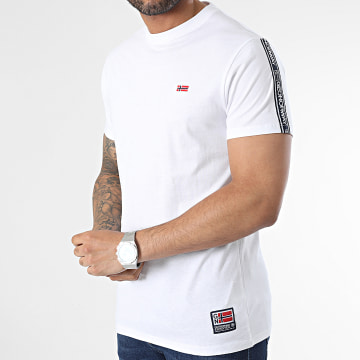  Geographical Norway - Tee Shirt A Bandes Blanc