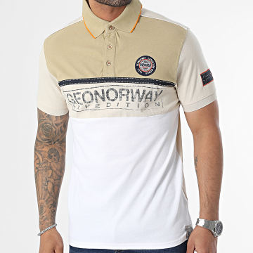  Geographical Norway - Polo Manches Courtes Beige Blanc