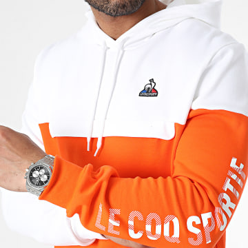  Le Coq Sportif - Sweat Capuche 2320649 Orange Blanc