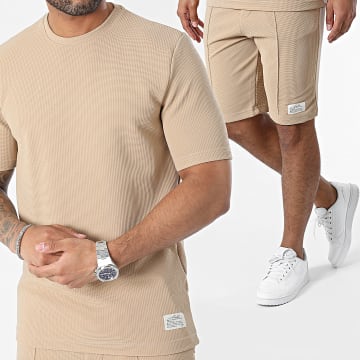 Classic Series - Set di maglietta e pantaloncini da jogging beige