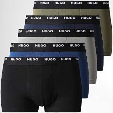  HUGO - Lot De 5 Boxers 50479944 Bleu Marine Vert Kaki Noir