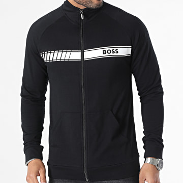 HUGO - Sweat à capuche en coton mélangé avec logo imprimé pour enfant