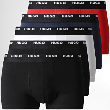  HUGO - Lot De 5 Boxers 50479944 Bleu Marine Rouge Noir