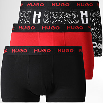  HUGO - Lot De 3 Boxers 50480170 Noir Rouge
