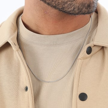 LBO - Collar de malla curvada de plata de 1,5 mm