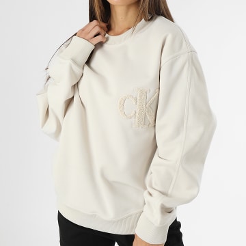  Calvin Klein - Sweat Crewneck Femme 3454 Beige