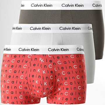  Calvin Klein - Lot De 3 Boxers U2664G Orange Gris Vert Kaki
