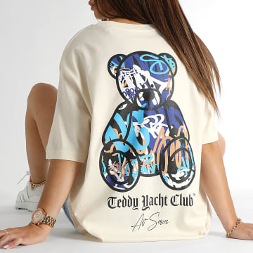  Teddy Yacht Club - Tee Shirt Oversize Large Femme Art Series Blue Beige