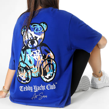  Teddy Yacht Club - Tee Shirt Oversize Large Femme Art Series Blue Bleu Roi