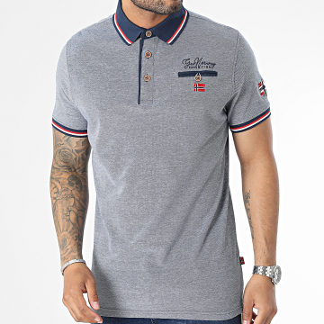  Geographical Norway - Polo Manches Courtes Bleu Marine Chiné