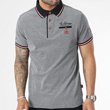  Geographical Norway - Polo Manches Courtes Noir Chiné