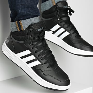 Adidas Originals - Hoops 3 Mid Zapatillas GW3020 Core Negro Nube Blanco