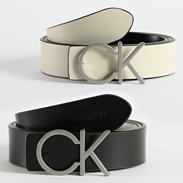  Calvin Klein - Ceinture Réversible Femme Re-Lock CK 0156 Noir Beige