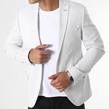 Mackten - Giacca blazer bianca screziata
